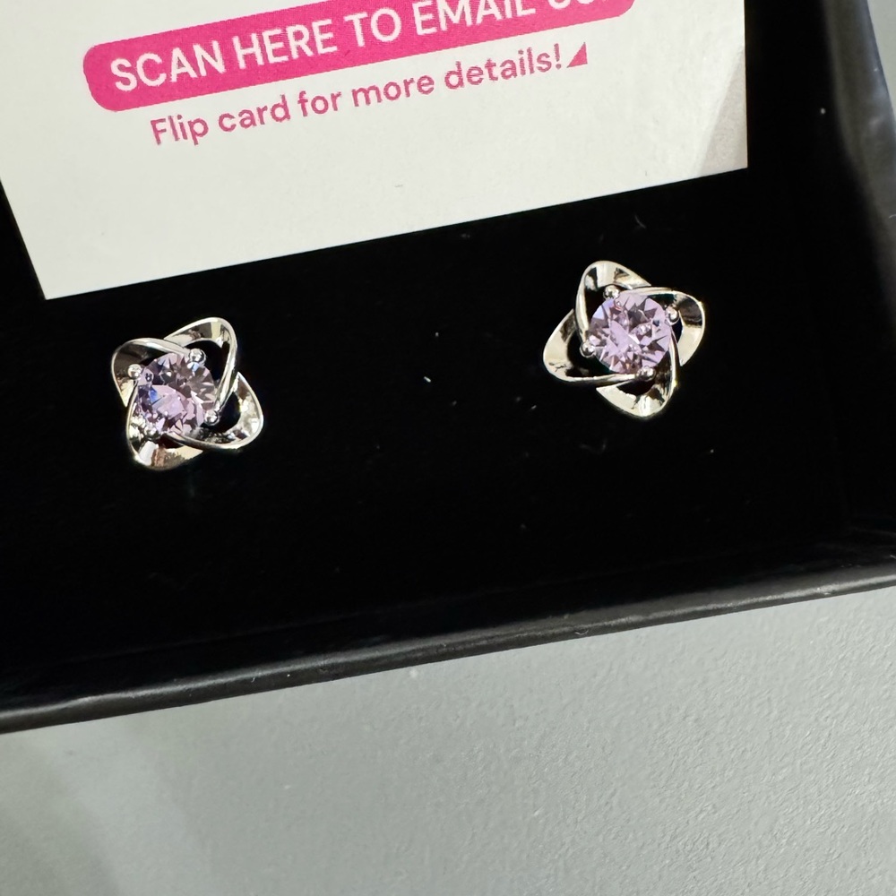 Elegant Silver and Pink Gemstone Earrings